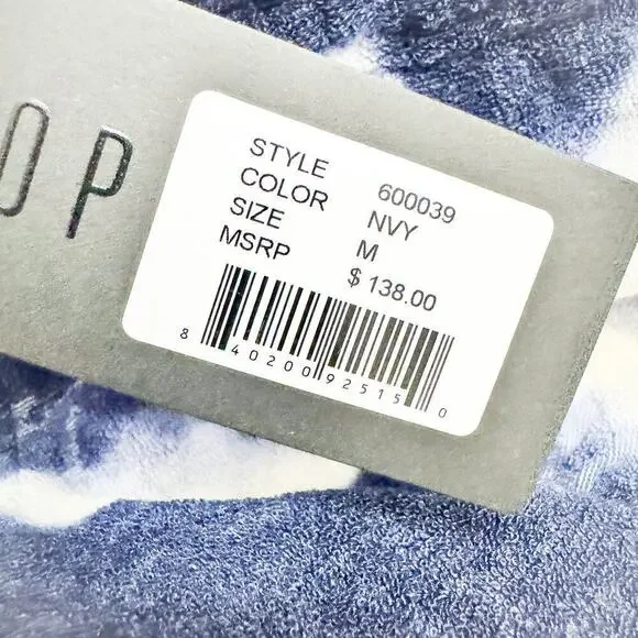 Paper Plane Men's Do or Dye Terrycloth Shorts Blue Tie Dye Size M $138 NWT